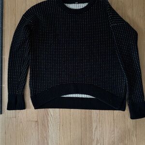 Lululemon wool Yogi Black and White Knit Sweater size 6 or 8